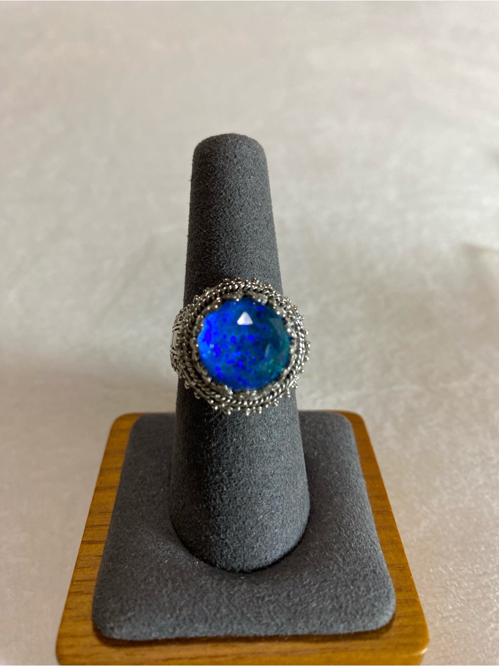Sarda Handcrafted Twilight Opal Sterling SilverStatement Ring